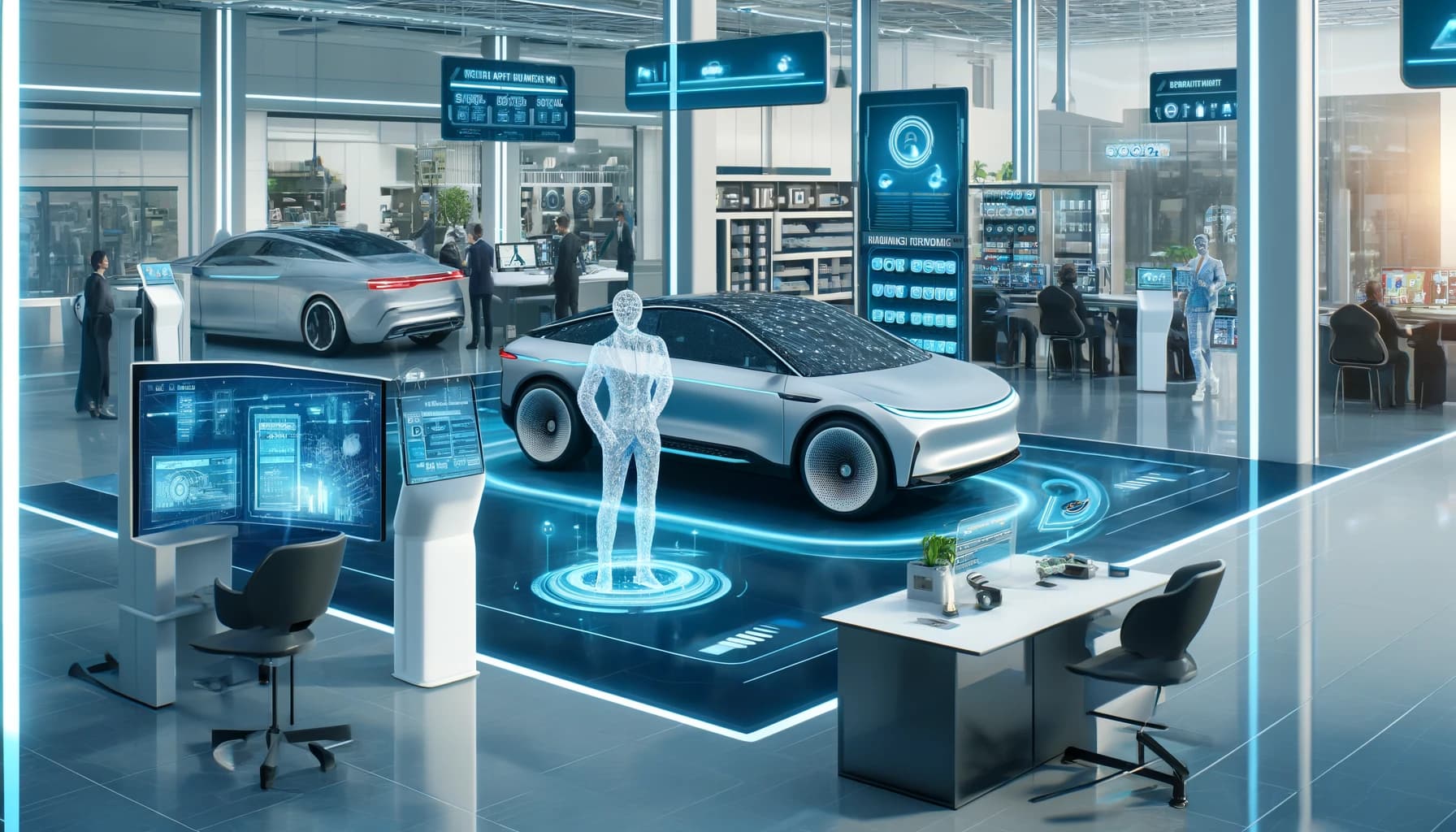 Image Showing a Car Showroom Set In The Future